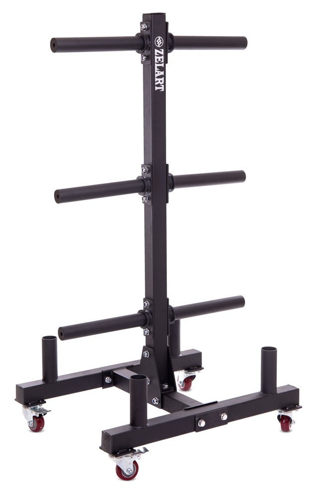 Стойка вертикальная для блинов дисков и грифов передвижная Zelart TA-2273 (металл, размер 80х63х148,5см, черный) RNS_TA-2273