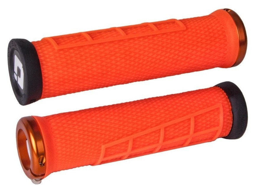 Гріпси ODI Elite Flow, V2.1 Lock On, Brt Orange w/Orange Clamp, помаранчеві з помаранчевими замками OBOD_D33EFO-O