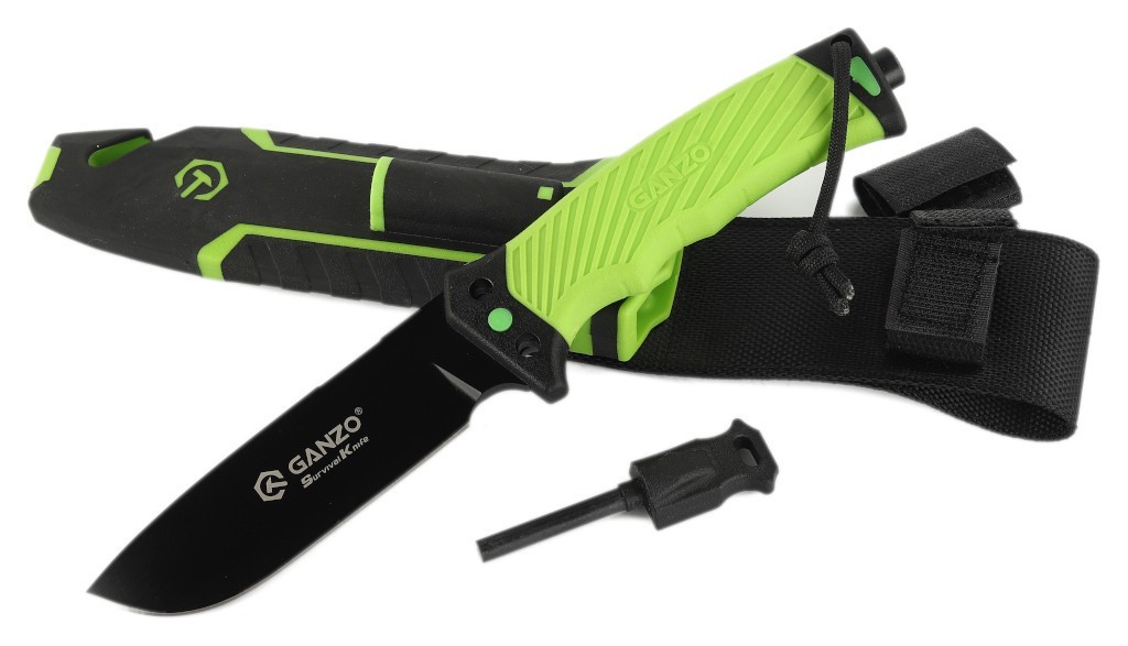 Ніж Ganzo G8012V2-LG зелений (G8012V2-LG) з паракордом FNR_G8012V2-LG