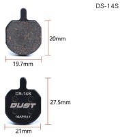 Колодки тормозные disc Полуметалл DUST DS-14S Hayes Sole hydraulic、MX2、MX3、MX4、GX2、CX5、Bengal HELIX3、HELIX5 AM (брендированная упаковка)