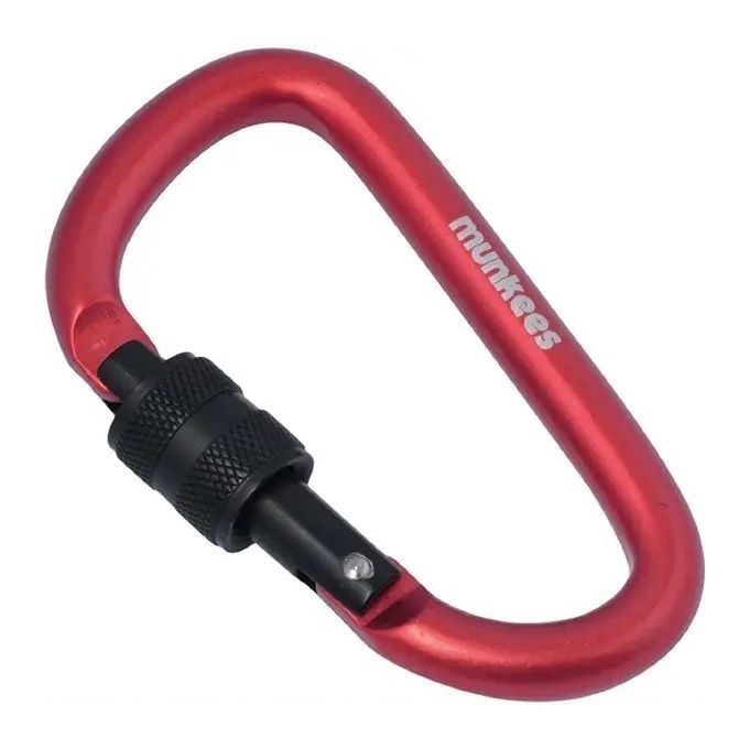 Munkees 3248 карабін D with Screw Lock 8 mm x 80 mm red 3248-RD