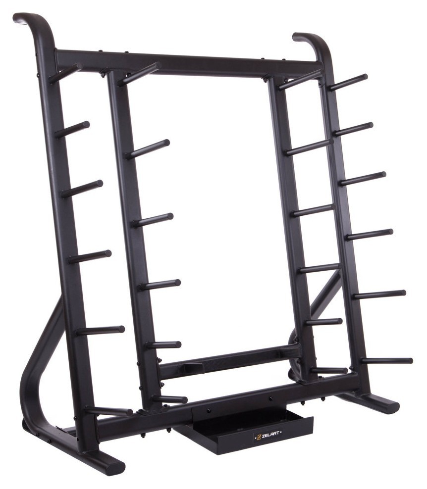 Стойка вертикальная для блинов дисков штанг и бодибаров Zelart TA-3652 (MD6331) (металл, размер 139,8x77,9x156,8см, черный) RNS_TA-3652