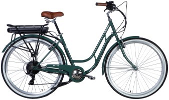 Велосипед з електроприводом 28" ST Dorozhnik eRETRO Vbr FR рама-19" 36B 12.5А*г 500Вт зелено-сірий PANTONE 5477 C 2025
