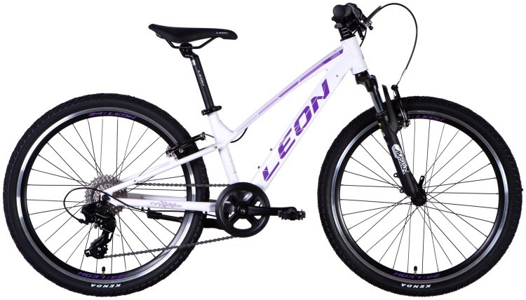 Велосипед AL 24" Leon JUNIOR AM Vbr CS рама-12" белый с сиреневым 2025 OPS-LN-24-110