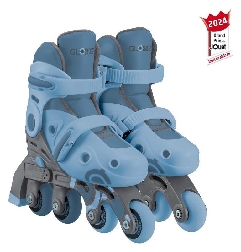 Роликовые коньки GLOBBER 2в1 серо-синие р.30-33, до 60кг, 5+ DWT_783-200