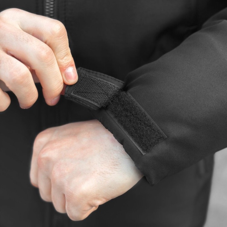 Чорна чоловіча зимова Куртка з капюшоном Pobedov Winter Jacket Motive ЗИМА В2 POB_00000006958