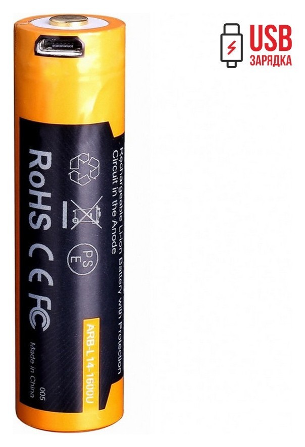 Акумулятор 14500 Fenix ARB-L14-1600U micro usb зарядка FNR_ARB-L14-1600U