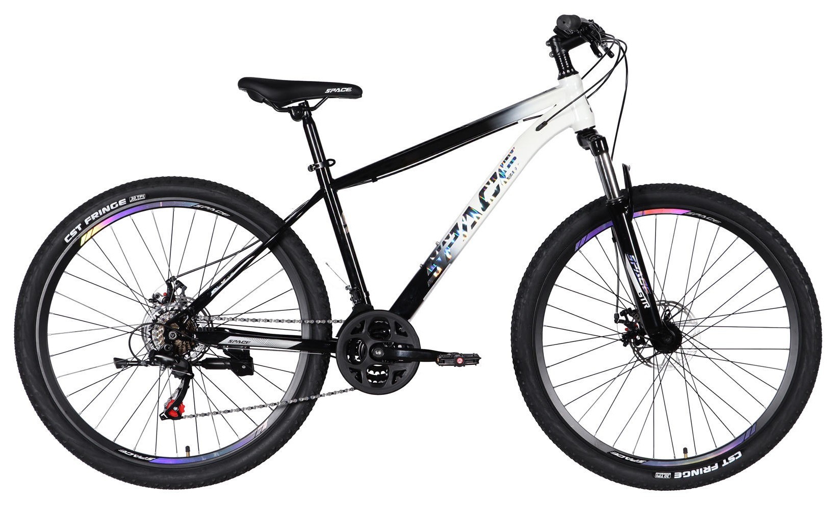 Велосипед ST 29" SPACE MARS DD FR рама-18" черный с белым 2026 OPS-SP-29-160