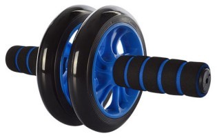 Ролик для пресса двойной EasyFit с ковриком Синий