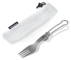 Виделка титанова складана Naturehike NH19C001-J сіра з мішечком