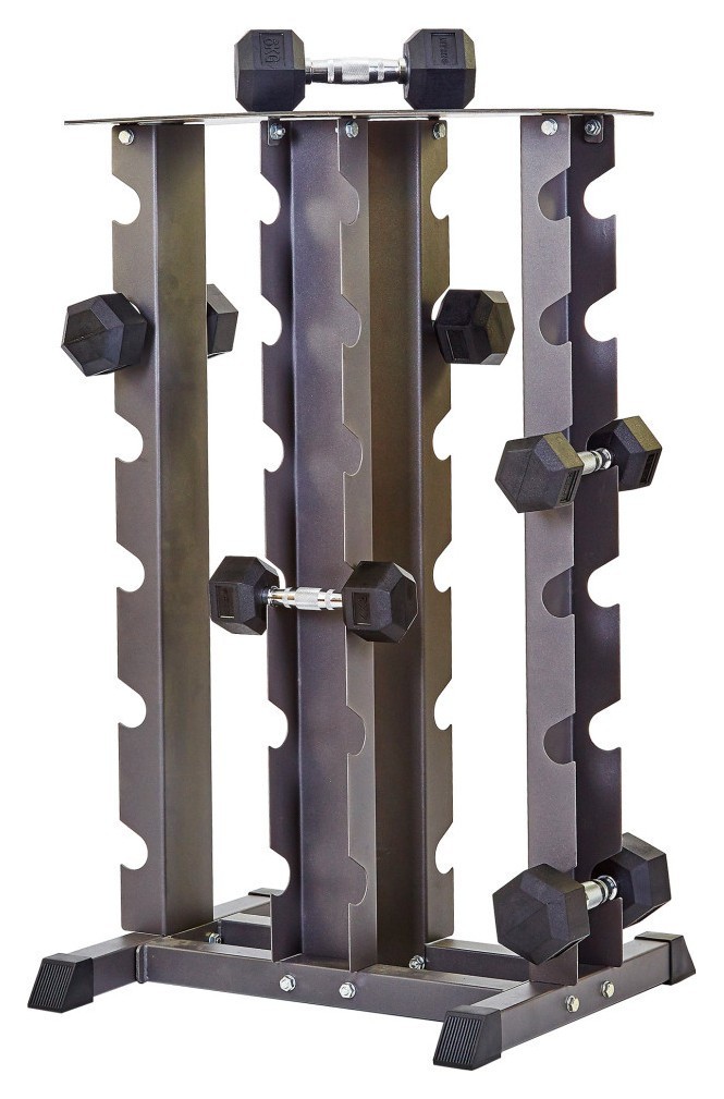 Стойка вертикальная для гантелей четырехсторонняя на 12 пар Zelart RK2128 (металл, размер 66x58x113см, черный) RNS_RK2128