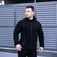 Толстовка флісова Pobedov Voin з липучками Чорний 3XL BLto2 5413XLba