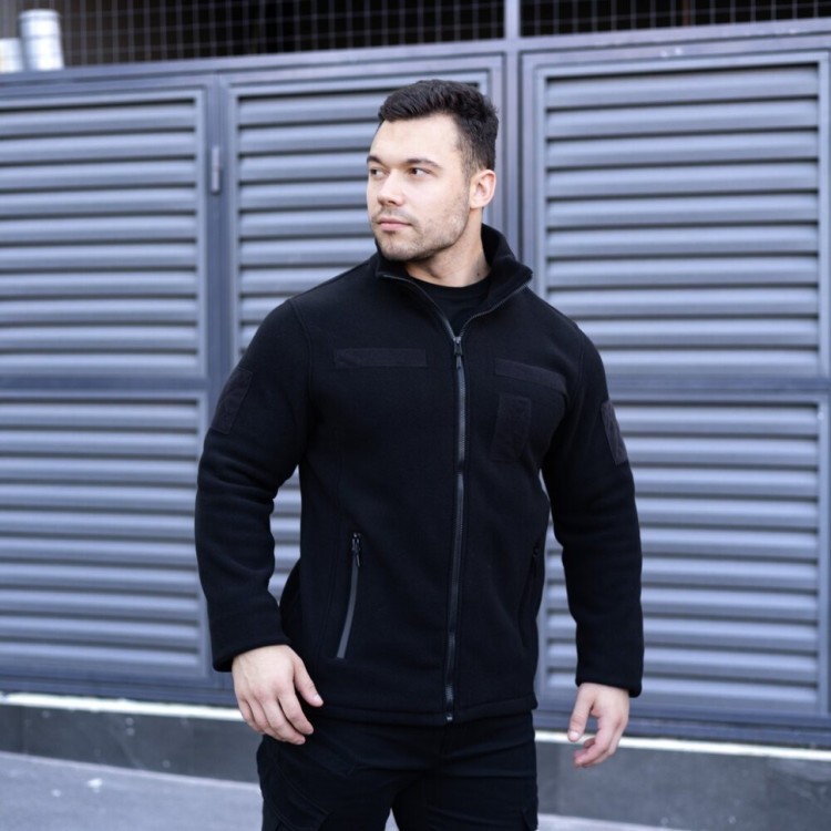Толстовка флісова Pobedov Voin з липучками Чорний 3XL BLto2 5413XLba POB_00000008380
