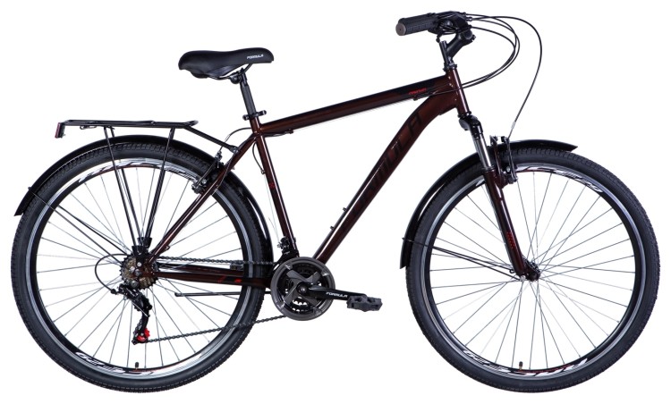Велосипед ST 28" Formula MAGNUM AM Vbr рама- с багажником задн St с крылом St 2024 (коричневый) OPS-FR-28-025