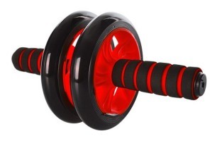 Ролик для пресса двойной EasyFit с ковриком Красный