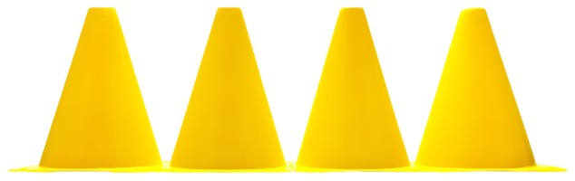 Конуси-фішки спортивні EasyFit 17 см (набір з 4 штук) жовті