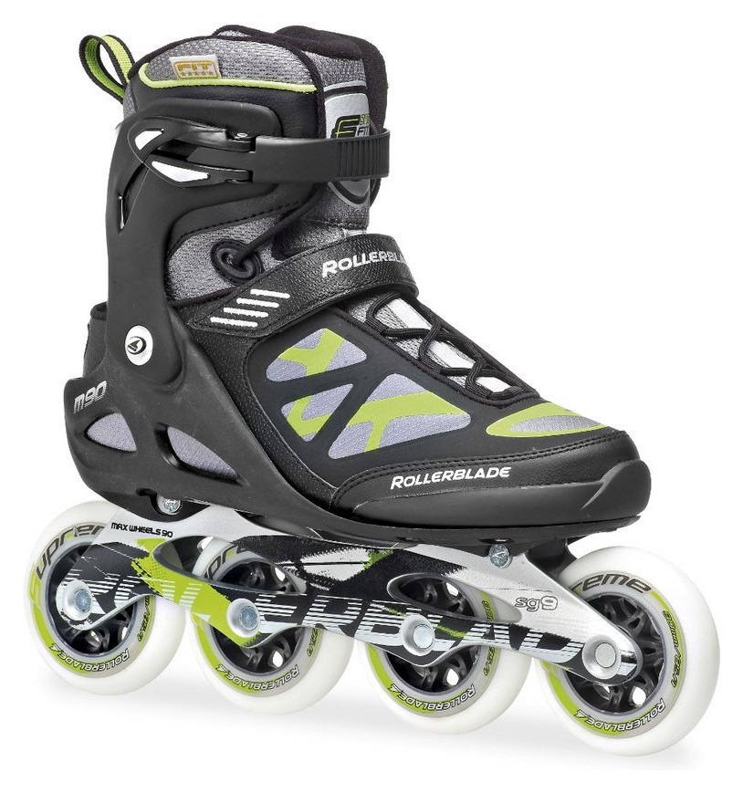 Роликовые коньки для взрослых Rollerblade MACROBLADE 90 M 42 (9US) 270мм Black/green (07355400 T83) RCH_10989