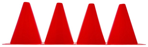 Конуси-фішки спортивні EasyFit 17 см (набір з 4 штук) червоні