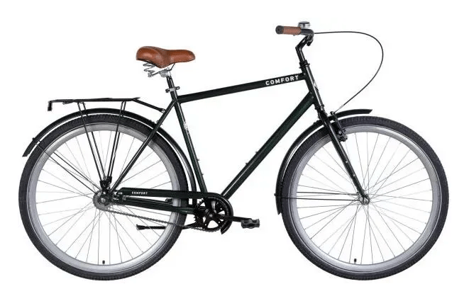 Велосипед ST 28" Dorozhnik COMFORT MALE Velosteel рама-22" темно-зелений 2024 крила, крило пер., крило зад., підніжка, дзвоник OPS-D-28-376