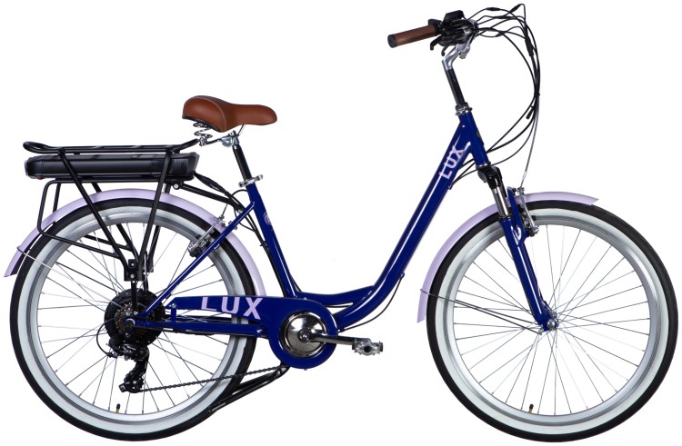 Велосипед з електроприводом 26" ST Dorozhnik eLUX Vbr FR рама-17" 36B 12.5А*г 500Вт бузковий YS 7102 60% matt 2025 крила, крило пер., крило зад., підніжка ELB-D-26-227