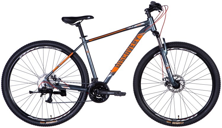 Велосипед AL 29" Discovery BASTION DD CS рама-19" серо-оранжевый 2025 OPS-DIS-29-204