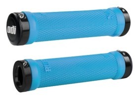 Грипсы ODI Ruffian MTB Lock-On Bonus Pack Bright Blue w/Black Clamps, синие с черными замками