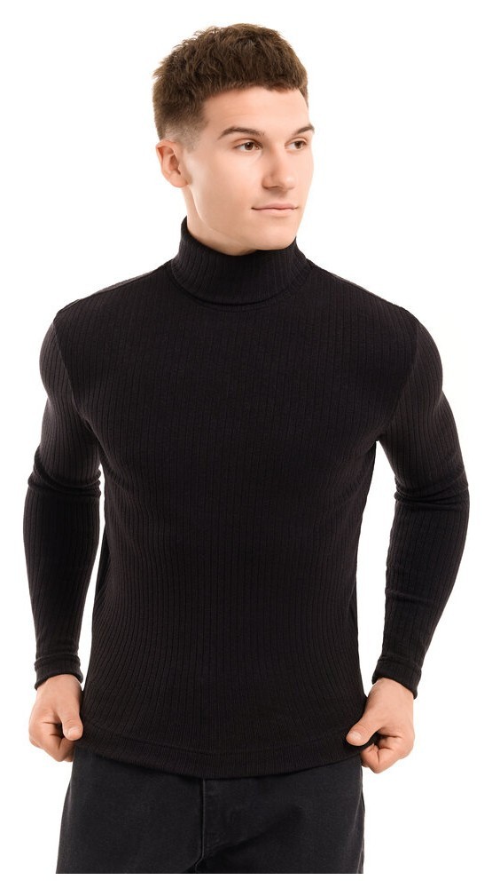 Чоловічий гольф Pobedov Prestige. Чорний гольф для чоловіків осінній весняний. Гольф ангора чоловічий POB_00000009511