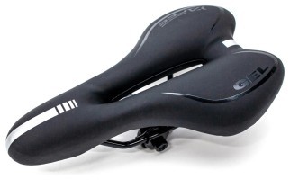 Седло с замком 280*160 мм МТВ с отверстием VLT YF-1034 черно-белый