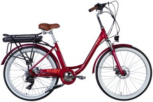 Велосипед з електроприводом 26" AL Dorozhnik eRUBY DD FR рама-17" 36B 12.5А*г 500Вт бордовий YS 7496 2025