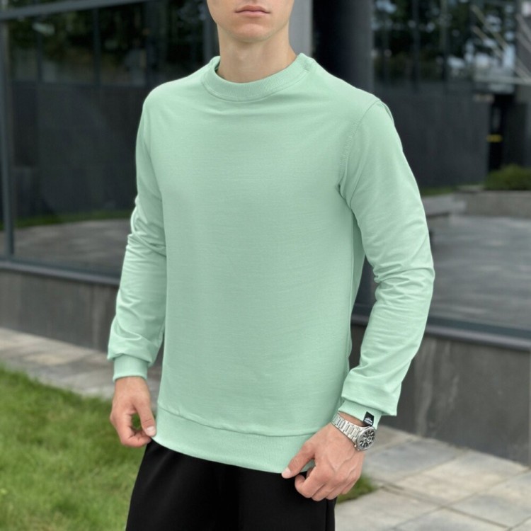 Світшот чоловічий однотонний ментоловий Pobedov 001 POB_00000000629