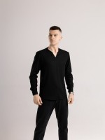 Сорочка чоловіча з довгим рукавом чорна Pobedov Horizon