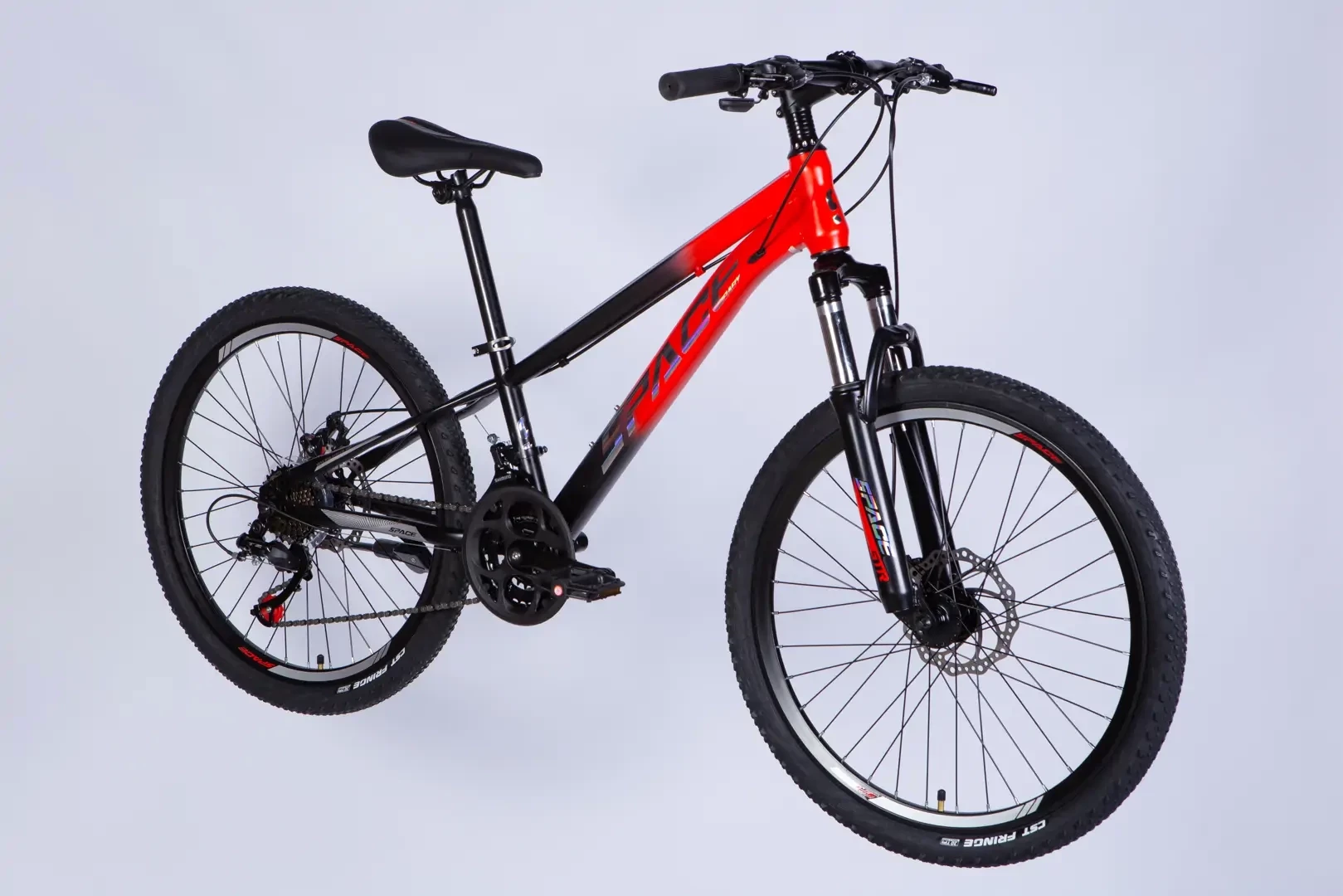Велосипед ST 24" SPACE MARS DD FR рама-11" красно-черный 2026 OPS-SP-24-056