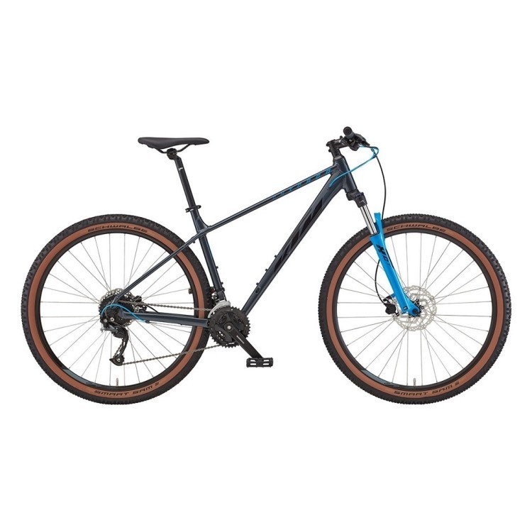 Велосипед KTM CHICAGO 271 27.5" рама S/38 сірий (чорно/синій) 2022/2023 22811108