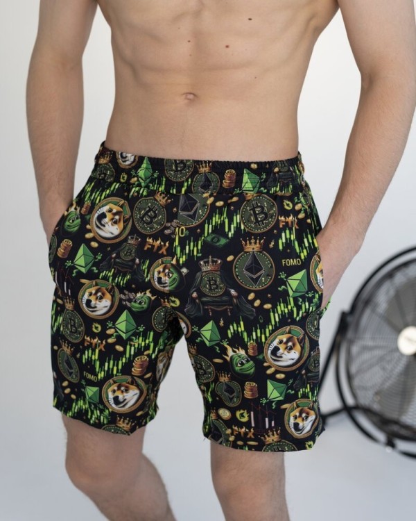 Пляжные шорты мужские черные Pobedov Vocation Kripta POB_00000008679