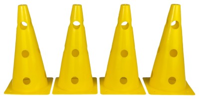 Конусы-метки спортивные EasyFit 31 см (набор из 4 штук) желтые