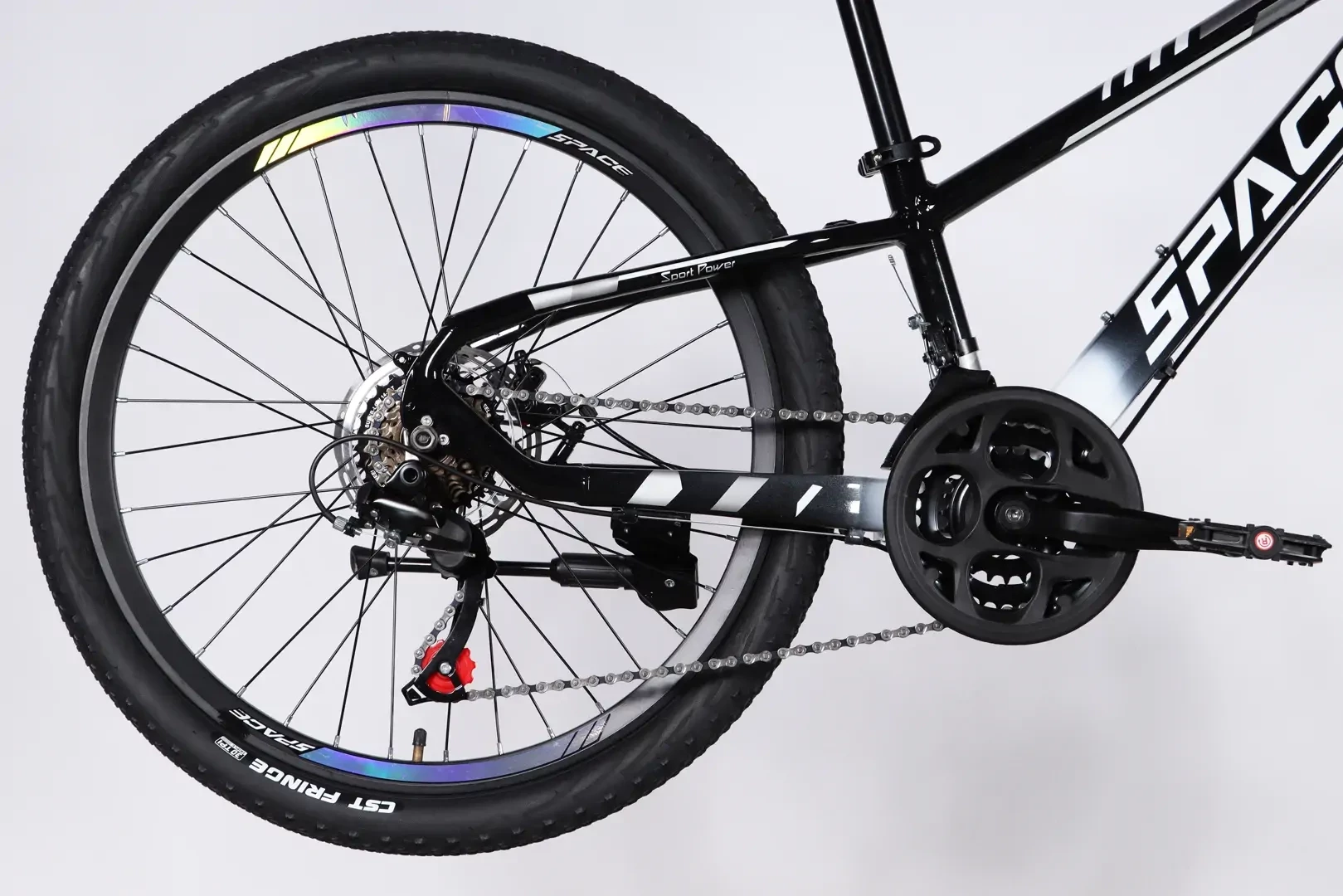 Велосипед AL 24" SPACE MERCURY DD FR рама-11" чорно-білий 2026 OPS-SP-24-064