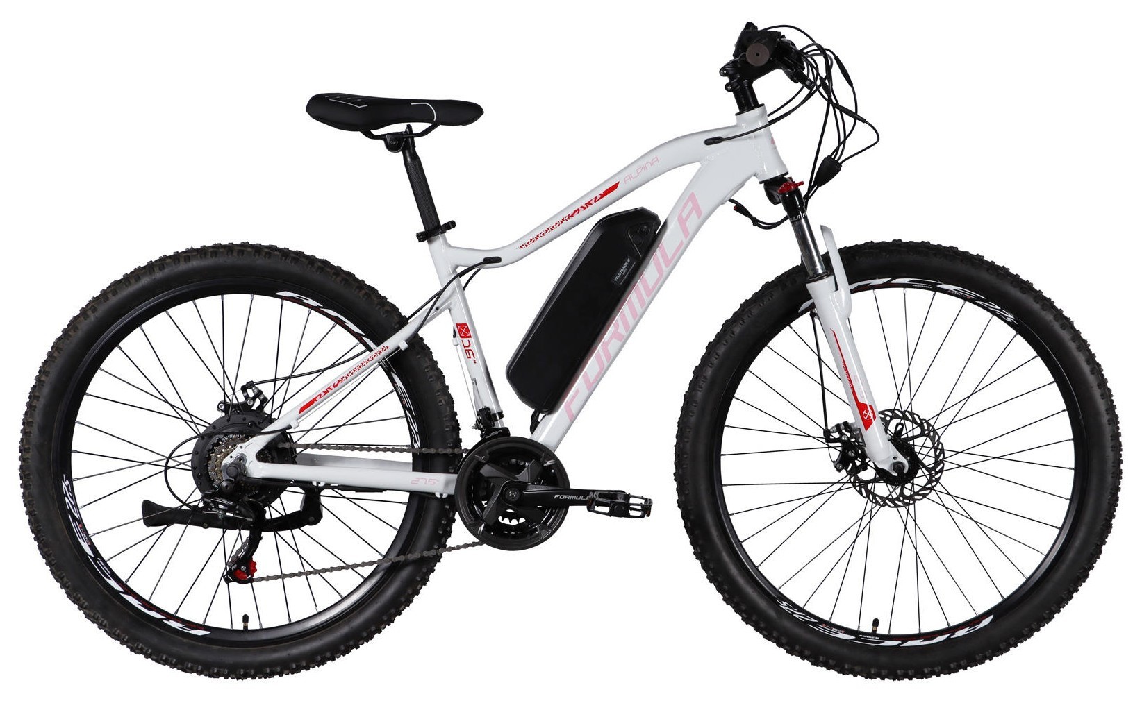 Велосипед з електроприводом 27.5" AL Formula eALPINA DD FR рама-17" 36B 12.5А*г 500Вт біло-рожевий 2026 ELB-FR-27.5-048