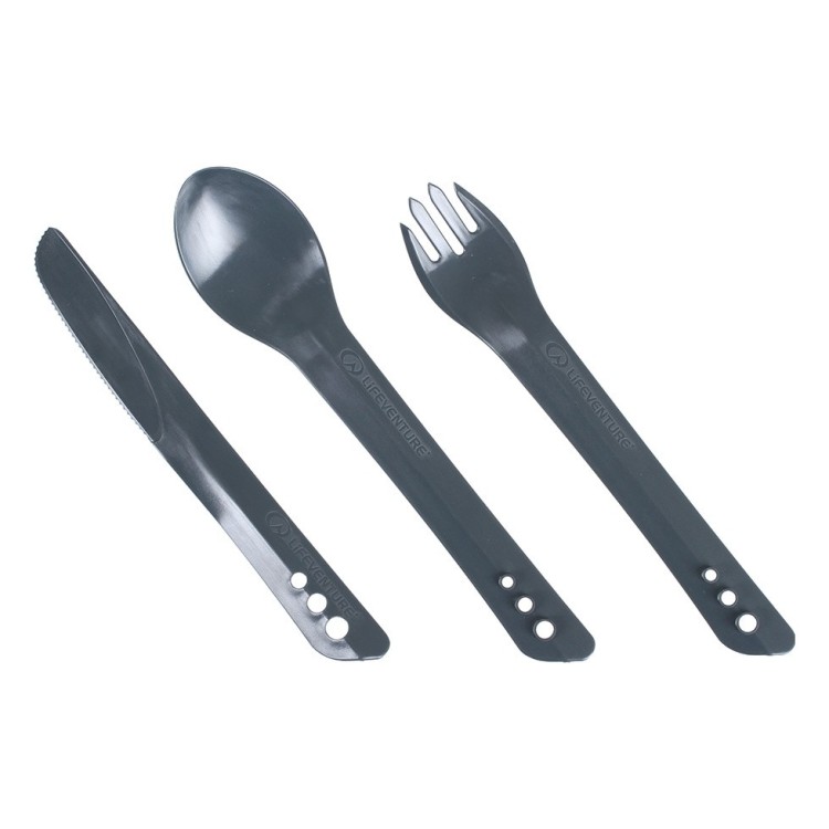Вилка, ложка, ніж Lifeventure Ellipse Cutlery graphite 75013