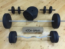 Штанга+гантели RN-Sport на 80 кг. 4 грифа + блины. Перчатки в подарок!