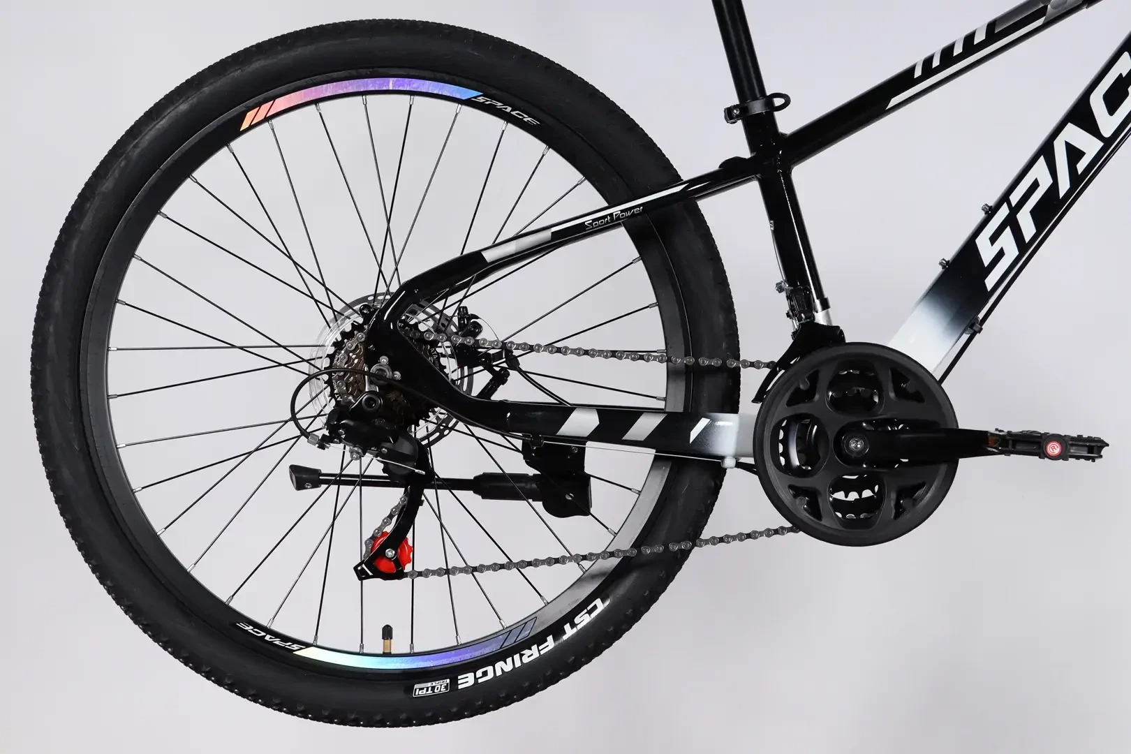 Велосипед AL 26" SPACE MERCURY DD FR рама-13" черно-белый 2026 OPS-SP-26-083