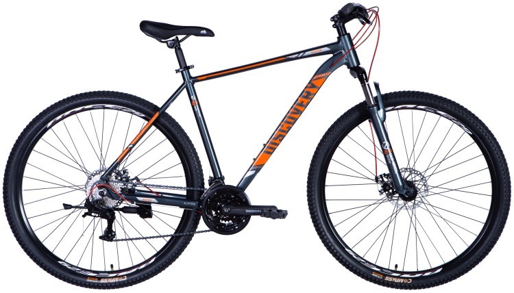 Велосипед AL 29" Discovery BASTION DD CS рама-21" серо-оранжевый 2025 OPS-DIS-29-208