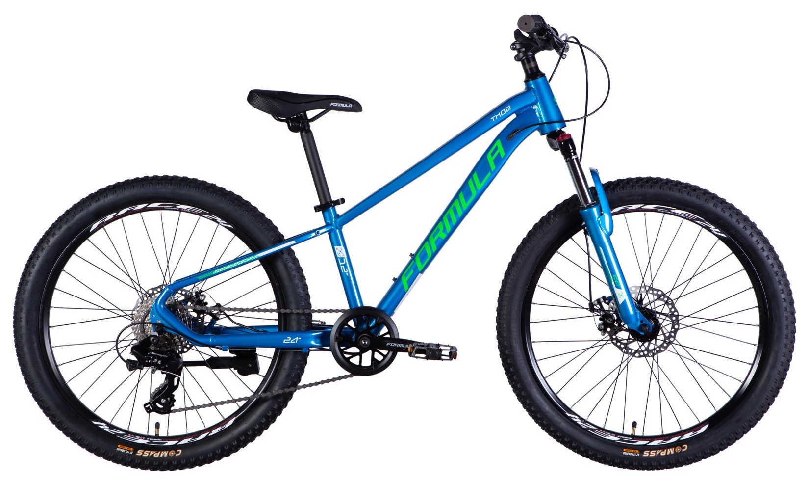 Велосипед AL 24" Formula THOR DD CS рама-12" синий с зеленым 2026 OPS-FR-24-446