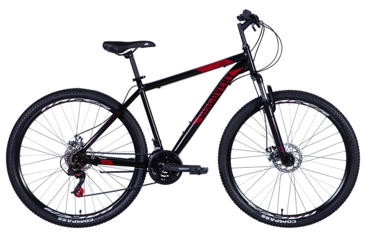 Велосипед 29" Discovery RIDER 2024 (черно-красный) OPS-DIS-29-177