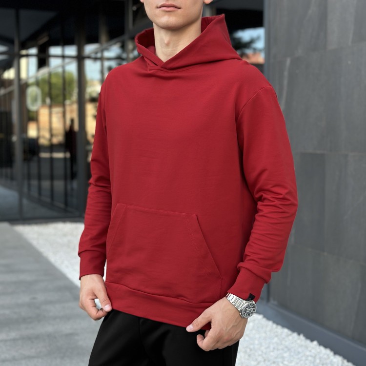 Чоловіче демісезонне худі з капюшоном червоне Pobedov 001 POB_00000000974