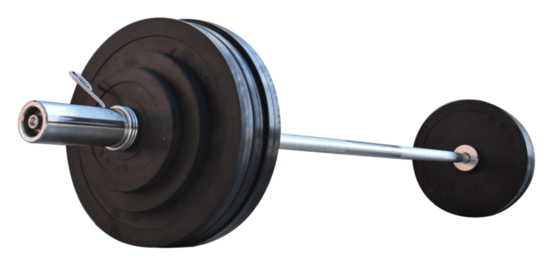 Штанга для жима резиновая на 105 кг с олимпийским грифом. RNS_RN_OB105