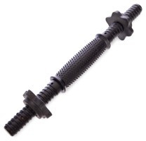 Гриф гантельний пластиковий з насічкою із замками SHUANG CAI SPORTS TA-80243-35 (TA-80257-35) (l-35, d-25мм, чорний)