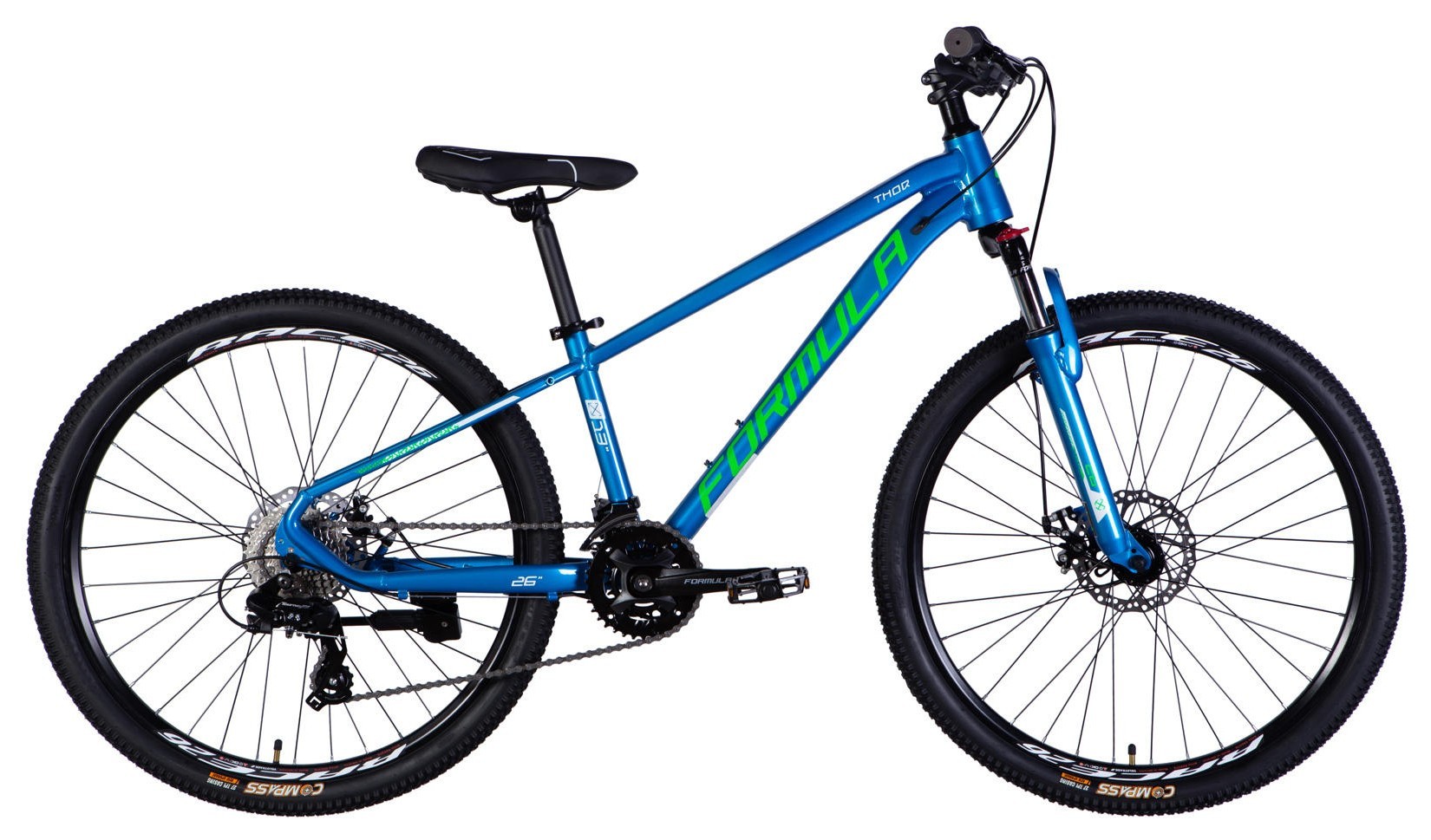 Велосипед AL 26" Formula THOR DD CS рама-13" синий с зеленым 2026 OPS-FR-26-813