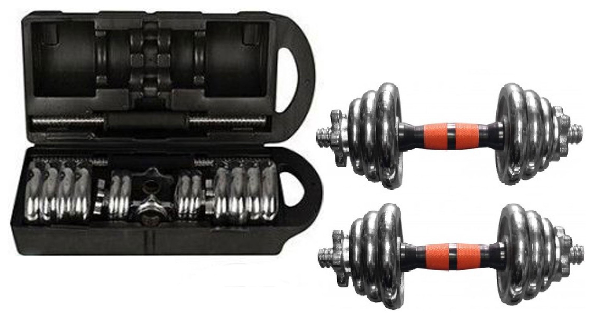 Гантели хромированные (разборные) 2*15=30кг. Bavar Sport () BVR_182