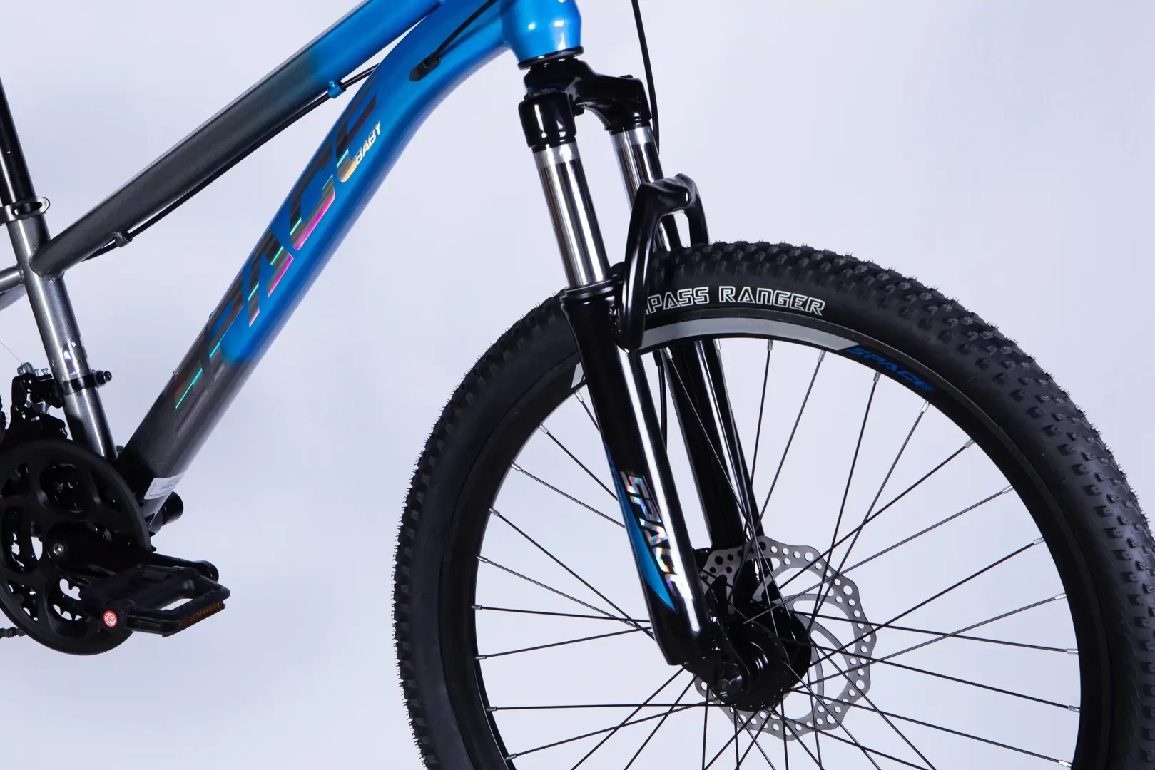 Велосипед ST 24" SPACE MARS DD FR рама-11" сине-серый 2026 OPS-SP-24-061