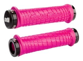 Гріпси ODI Troy Lee Designs Signature  MTB Lock-On Bonus Pack Pink w/ Black Clamps (рожеві з чорними замками)